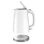 BLACK+DECKER 1.7L Cordless Electric Kettle, KE1560W, Premium Texture, Water Window, Rapid Boil, Auto Shutoff, White