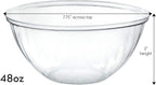 PLASTICPRO Disposable Round Crystal Clear Serving Bowls For Party Snack or Salad, Plastic Clear Chip Bowls, Candy Dish (2, 48 OUNCE)