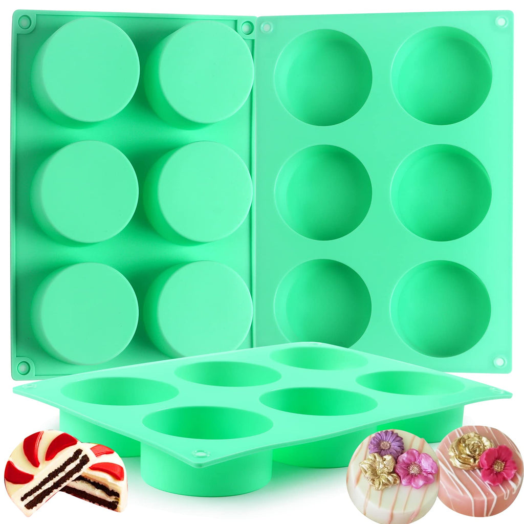 Sidosir 3Pcs Oreo Cookie Chocolate Silicone Mold, 12-Cavity Round Cylinder Oreo Chocolate Cover Molds for Candy, Silicone Baking Molds for Mini Cakes, Jelly