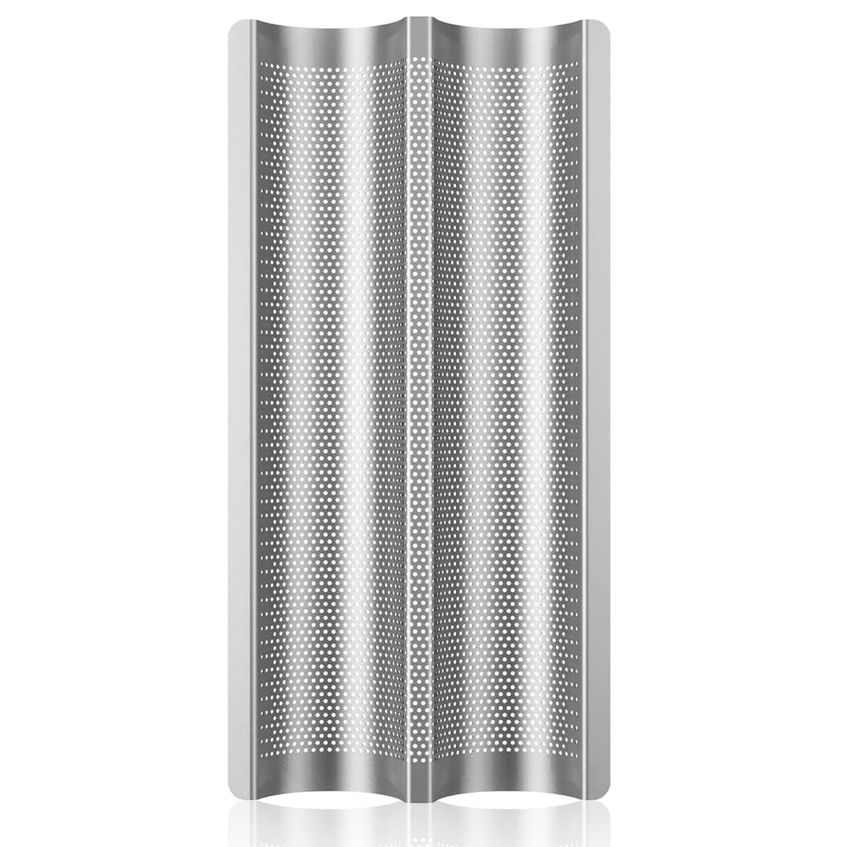 Baguette Pans for Baking 15" x 11", Carbon Steel 3 Loaf Nonstick Baguette Baking Tray for French & Italian Perforated French Bread Pan