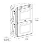ZLINE 30 in. Professional True Convection Double Wall Oven with Air Fry and Self Clean in Black Stainless Steel (WADB-30)