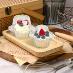 50 Pack Individual Cupcake Containers, Plastic Cupcake Boxes with Lids, Stackable and Reusable, Clear Design for Cupcakes, Muffins, Donuts, Salad Storage
