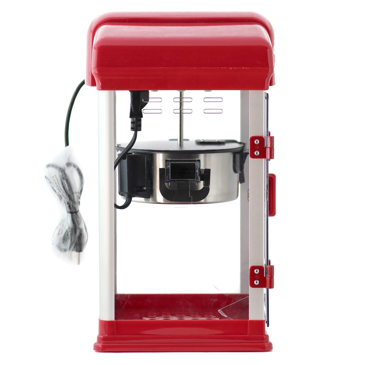 West Bend Stir Crazy Movie Theater Popcorn Popper z nieprzywierającym czajnikiem do popcornu, narzędziem pomiarowym i łyżką do popcornu do maszyny do popcornu Gourmet, 4 Qt., czerwony