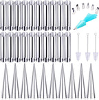 Woohome 34 PCS Stainless Steel Cannoli Form Tubes, Cream Horn Mold, 20 PCS Diagonal Shaped and 10 PCS Cone Tubular Shaped Mold,Baking Moulds Tubes for Danish Pastry Cream Roll Mold