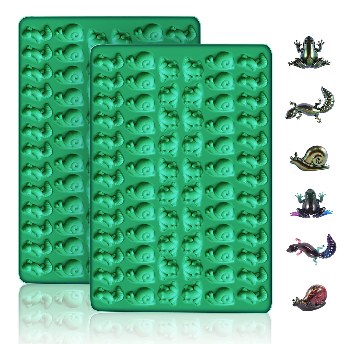 2 PCS Mini Silicone Molds, 106 Cavity Dog Bone + 69 Cavity Paw Mold for Baking Biscuits, Cookies, Candy, Chocolate, Jelly Pet Dog Treats