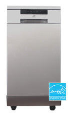 SPT SD-9263SS 18″ Wide Portable Stainless Steel Dishwasher with ENERGY STAR, 6 Wash Programs, 8 Place Settings and Stainless Steel Tub