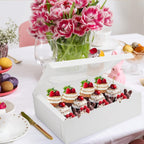 6 Sets x 12 Count Cupcake Containers Boxes with Window, 12.8 x 10 x 3.5 Inch Carrier Holder Bakery for Birthday,Wedding,Party
