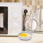 Chef Buddy Microwave Maker, a Healthy Breakfast Utensil Kitchen Essentials, Easy to Make-Holds Up to Two Eggs and Cooks in 45 Seconds, White