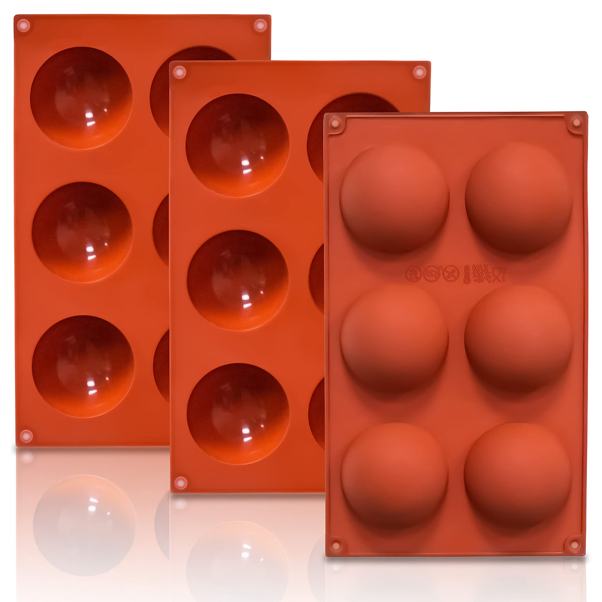 Small 15-Cavity Semi Sphere Silicone Molds Non-Stick,2 Packs Half Sphere Silicone Baking Molds for Making Jelly, Chocolates and Cake