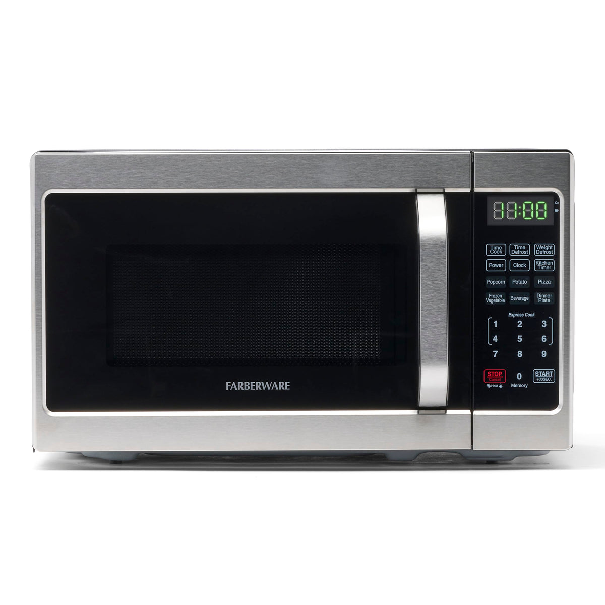 Kuchenka mikrofalowa Farberware Countertop o mocy 700 W, 0,7 stopy sześciennej - kuchenka mikrofalowa z oświetleniem LED i blokadą dziecięcą - idealna do mieszkań i akademików - łatwa do czyszczenia stal nierdzewna