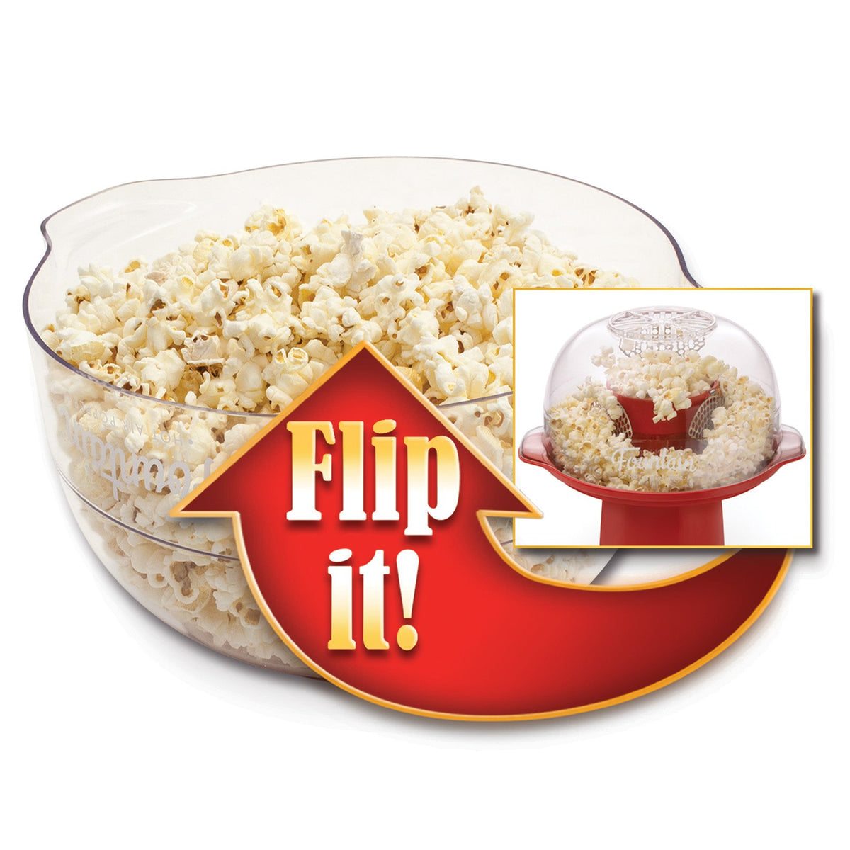 Presto Orville Redenbacher's Fountain Hot Air Popper Popcorn, 20 Cups, Red