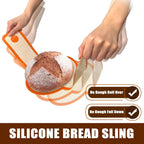 Silicone Bread Sling for Dutch Oven, Non-Stick & Easy to Clean Bread Baking Mat Set, 2 Pcs Reusable Bread Sling with Long Handle to Transfer Sourdough