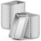 LIANYU 8 Pack 9x5 Loaf Pans for Bread Baking, Stainless Steel Baking Bread Pans, Small Loaf Tins for Homemade Brownies and Pound Cakes, Dishwasher Safe