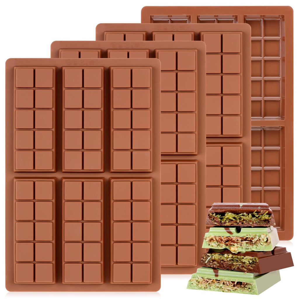 Chocolate Bar Mold - Non-Stick Chocolate Molds, Food Grade Silicone Deep Mold for Dubai Pistachio, Candy, Snacks