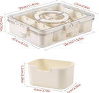 Bandesun Divided Serving Tray with Lid and Handle - Snackle Box Charcuterie Container for Portable Snack Platters - Clear Organizer for Candy, Fruits, Nuts, Snacks - Perfect for Party, Entertaining