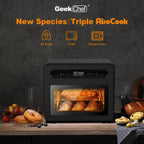 Piekarnik do pieczenia na gorąco Air Fryer 26QT, piekarnik parowy do blatu, pasuje do pizzy 12", 6 kromek tostów, duża pojemność, rożen i suszarka do pizzy