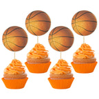 1Pc Basketball Happy Birthday Cake Topper Glitter Basketball Sports Theme Birthday Cake Pick for Theme Baby Shower Birthday Party Cake Decorations Supplies