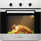 24" Single Wall Oven, 2.3 Cu.ft. Built-in Electric Wall Oven 5 Cooking Functions Roast Bake Grill Broil, Mechanical Knobs Control, Stainless Steel Finish, for Kitchen, ETL Certified