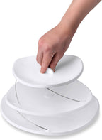 Masirs Collapsible 3-Tier Party Tray: Decorative Design Folds for Minimal Storage. an Elegant Serving Tray for Sandwiches, Cake, Sliced Cheese, and Deli Meat.