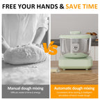 Electric Dough Maker with Ferment Function, Large Capacity Dough Mixer with Weighing Function, Household Dough Maker Kitchen Flour Kneading Machine, 5.2QT, Face-up Touch Panel
