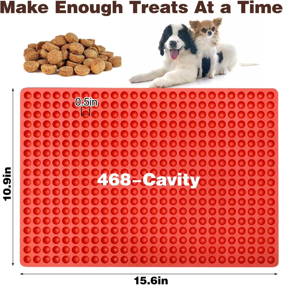 Palksky 468-Cavity Mini Round Silicone Mold/Chocolate Drops Mold/Dog Treats Pan/Semi Sphere Gummy Candy Molds for Ganache Jelly Caramels Cookies Pet Treats Baking Mold (1 Cavity - 0.02 Oz)