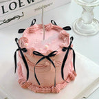 20 Pack Bow Cupcake Toppers Birthday Bowknot Ribbons Coquette Pink Bow High Footed Cup Balloon Wall Party Decorations Bridal Cake Dessert Picks Baby Girl Boy Wedding Party Supplies pink1
