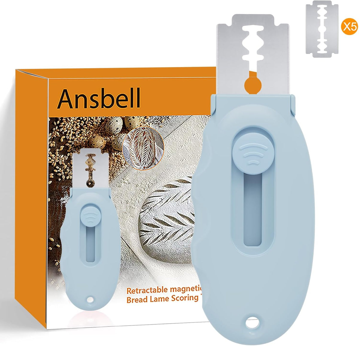 Extractable & Magnetic Bread Lame Dough Scoring Tool with 5 Razor Blades,Professional Sourdough Scoring tool for Sourdough Bread Baking & Bread Making Tools,Perfect Bread Scoring Tool