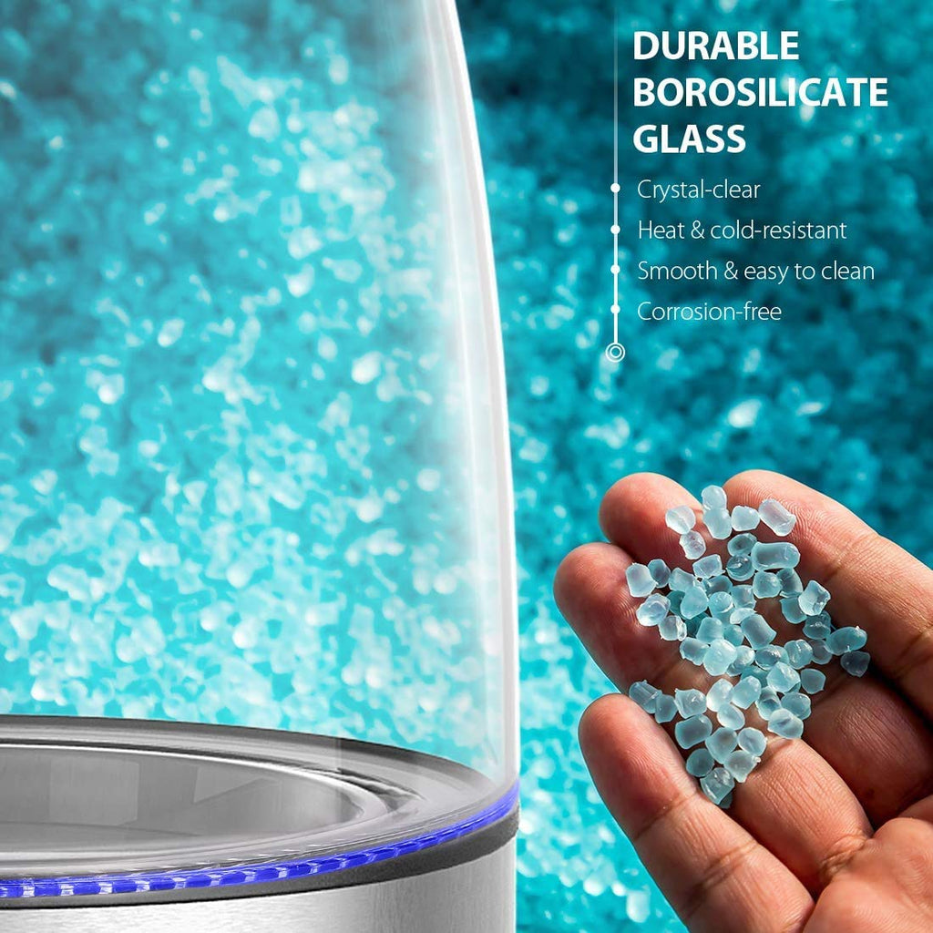AZEUS Fast Boil Electric Water Kettle, 1.8L Large Capacity with Auto Shut-Off and Boil-Dry Protection, BPA-Free Borosilicate Glass &Stainless Steel