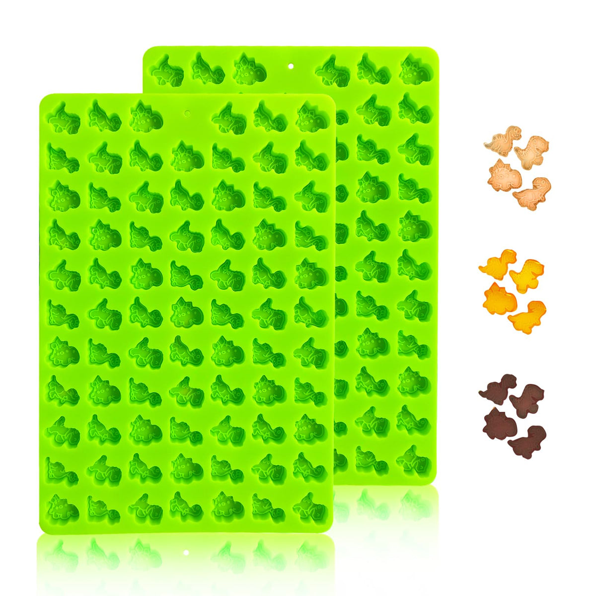 2 PCS Mini Silicone Molds, 106 Cavity Dog Bone + 69 Cavity Paw Mold for Baking Biscuits, Cookies, Candy, Chocolate, Jelly Pet Dog Treats