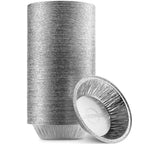 MontoPack 9” Aluminum Foil Pie Pans | Round Disposable Containers with Angled Walls for Tart Baking, Storing, Serving & Reheating | Freezer and Oven Safe, Recyclable | 50-Pack of Cake Tins