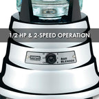 Waring Commercial BB900G 1/2 HP Chrome Bar Blender with 40-Ounce Glass Container Silver