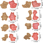 Forest Animal Cookie Cutters for Kids,Mini Cartoon Cookie Cutters with Plunger Stamps Set for Home Baking,Biscuits Cutter,Cake Decoration,Cute 3D Cookie Stamps