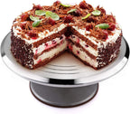 12'' Cake Stand, Cake Spinner Cake Decorating Supplies, Round Decorating Turntable Revolving Aluminum Table Holder Baking Display Tray Plate Tools Accessories for Birthday Wedding Party