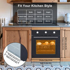 TacleeKii Single Wall Oven 24" Built-in Electric - 2.5 Cu.Ft Large Capacity, Superior Cooking Power, 8 Cooking Modes, 3000W, Safety Triple Layer Glass