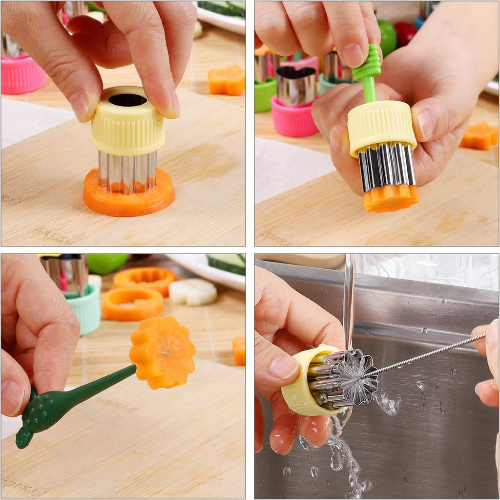 12 pcs Mini Cookie Cutters Vegetable Cutter Shapes Sets Fruit Stamps Mold