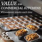 Spare Essentials (55 Pack) 1LB Mini Foil Loaf Pans - 1 Pound Disposable Aluminum Baking Pans for Individual Bread, Cake, Meatloaf - Small Loaf Pans with Liners, Small Bread Tins 6 x 3.5 x 2