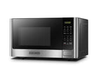 BLACK+DECKER Cyfrowy Piekarnik Mikrofalowy z Talerzem Obrotowym, Przyciskiem Drzwi, Blokada Bezpieczeństwa Dziecięca, Stal Nierdzewna, 0.9 Cu Ft