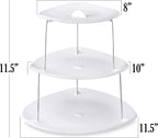 Masirs Collapsible 3-Tier Party Tray: Decorative Design Folds for Minimal Storage. an Elegant Serving Tray for Sandwiches, Cake, Sliced Cheese, and Deli Meat.