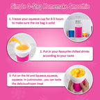 Slushie Maker Cup, DIY Magic Slushy Maker Squeeze Cup, Portable Smoothie Squeeze Cup for Juices, Milk and Ice Cream Make, Double Layers Silica Cup with Lid & Straw for Friends, Family Gifts (Pink)