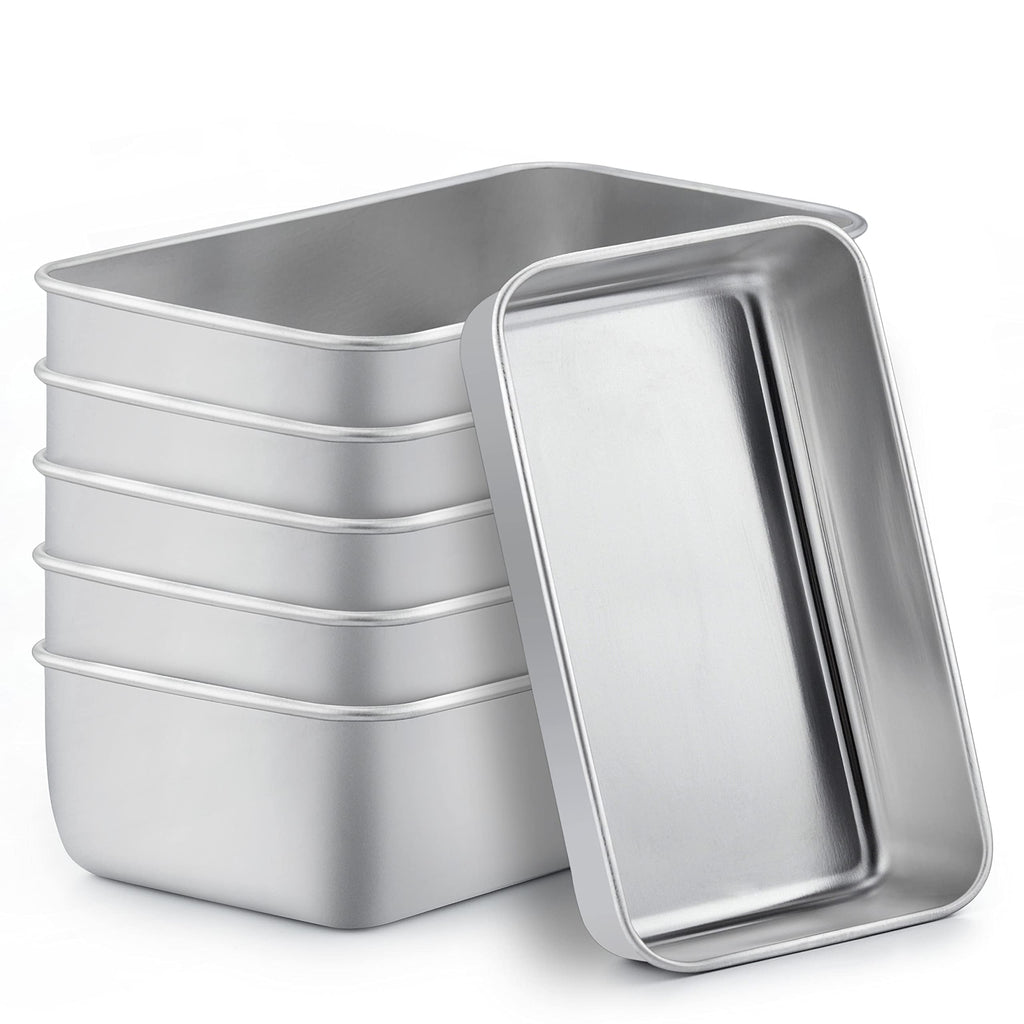 TeamFar Loaf Pans for Baking Bread, 9 × 5 Inch Stainless Steel Loaf Bread Pans Tins for Homemade Brownies, Healthy & Sturdy, Oven & Dishwasher Safe - Set of 2
