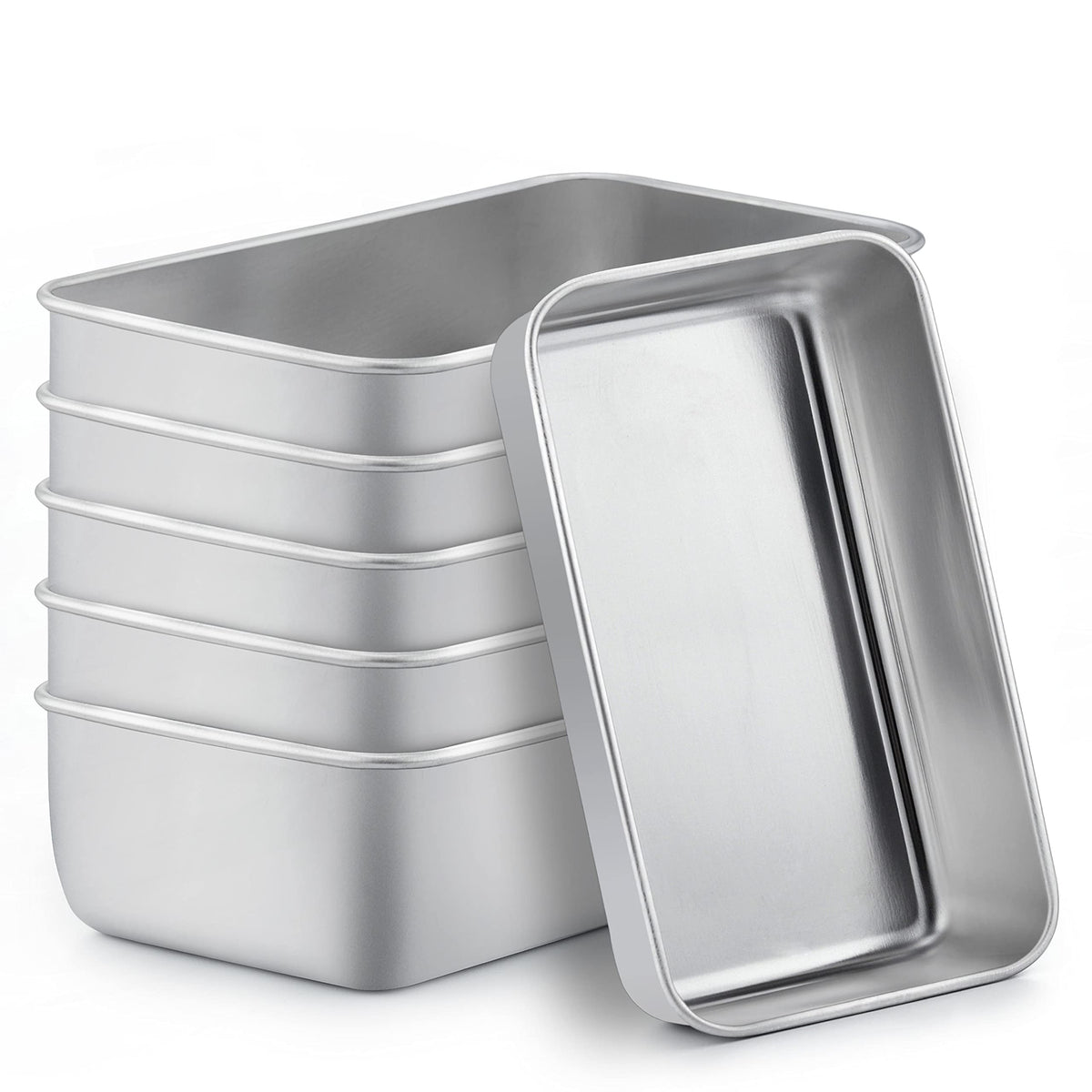 TeamFar Loaf Pans for Baking Bread, 9 × 5 Inch Stainless Steel Loaf Bread Pans Tins for Homemade Brownies, Healthy & Sturdy, Oven & Dishwasher Safe - Set of 2