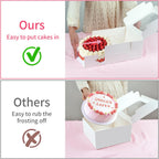 4 Pack Cake Boxes 10 Inch, Disposable Cake Transport Container, White Bakery Boxes with Large Window, for Cookies Pies Cupcakes Pastry (10×10×5 Inches)