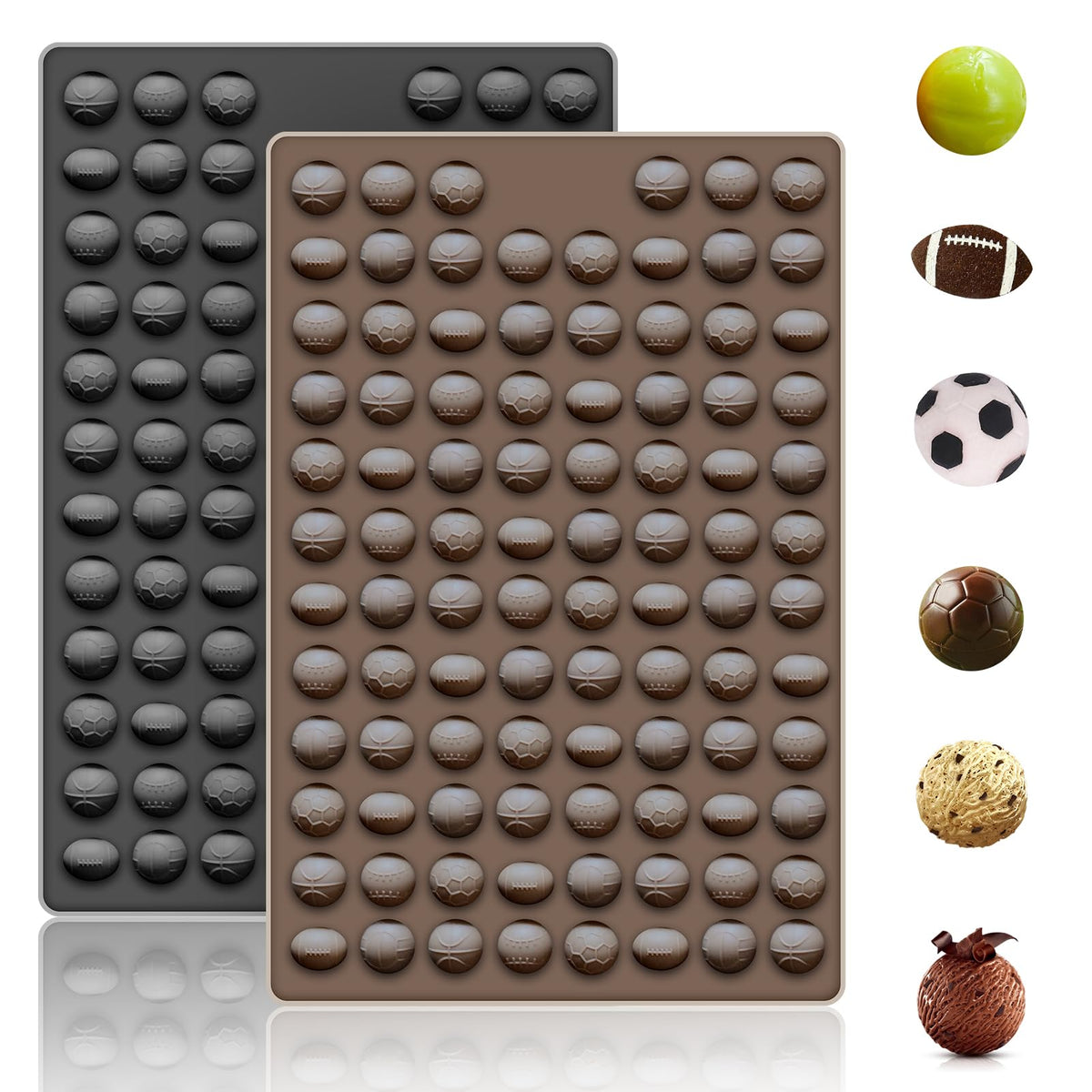 2 PCS Mini Silicone Molds, 106 Cavity Dog Bone + 69 Cavity Paw Mold for Baking Biscuits, Cookies, Candy, Chocolate, Jelly Pet Dog Treats