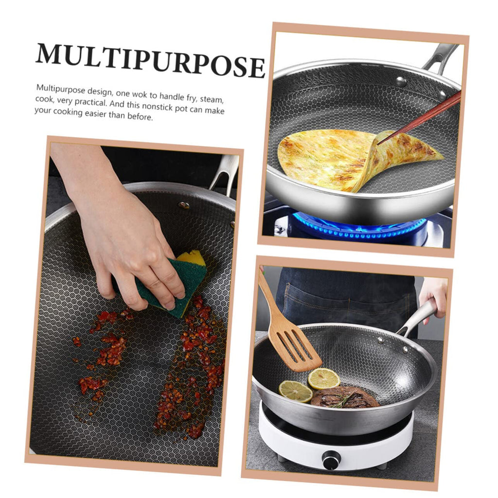 Yardwe Stainless Steel Wok Pan, Nonstick, 150"