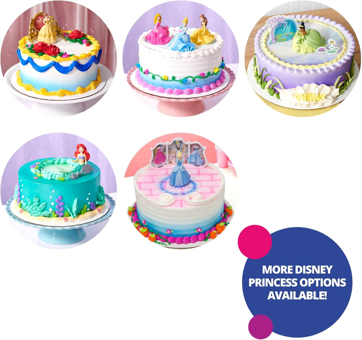 DecoSet® Disney Princess Once Upon a Moment Cake Topper, 3-Pc Decorations Set with Aurora, Belle, and Cinderella Collectible Figure for Hours of Fun After the Party