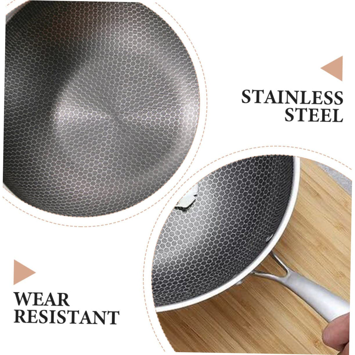 Yardwe Stainless Steel Wok Pan, Nonstick, 150"