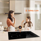 30 Inch10600W Induction Cooktop,AMZCHEF 9 Levels Electric Cooktop with 5 BOOST Burners,Bulid-in Induction Cooktop Control by Slide Touchscreen,Child Safety Lock,Independent Timer,No plug,240V