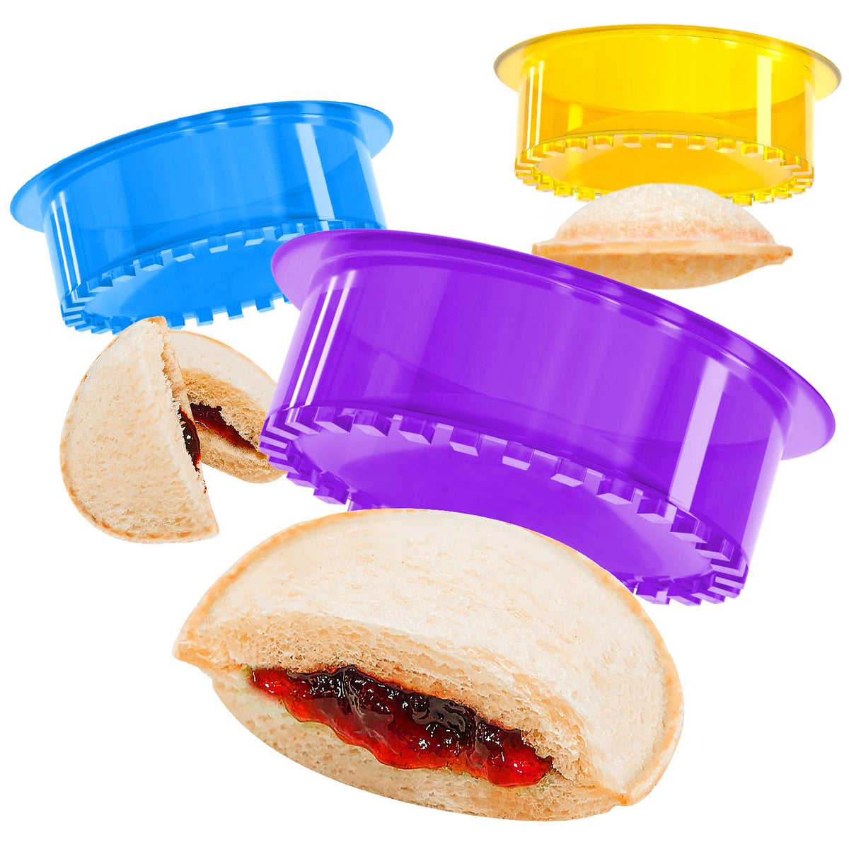 HiYZ Sandwich Cutter and Sealer - 5 PCS Decruster Sandwich Maker - Peanut Butter and Jelly Crustless Sandwich Bread Pancake Maker Cookie Cutter for Kids Children Boys Girls