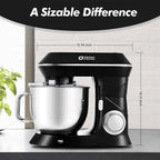 Mikser kuchenny w pudełku, 900 W, 7,5 QT, elektryczny mikser kuchenny, 6-biegowy mikser do żywności z głowicą pochyloną do pieczenia, hakiem do ciasta, trzepaczką, ubijakiem (czarny)