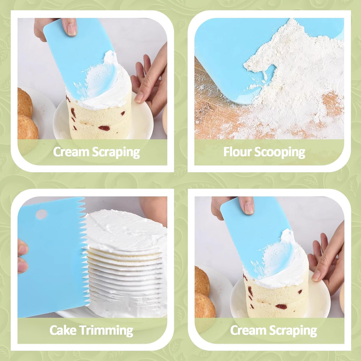 FANTEXY 33-Pieces Piping Bags and Tips Set, Reusable Cake Decorating Kit with 2 Pastry Bags, 24 icing tips, 2 Couplers, 2 Silicone Rings and 3 Scrapers, Cupcake Frosting Piping kit